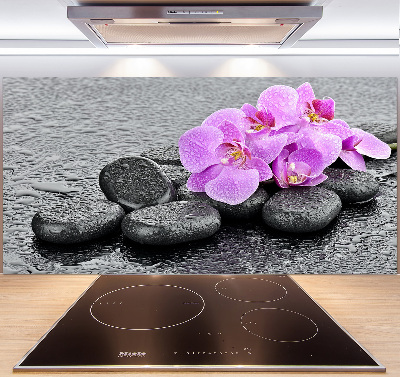 Panneau crédence cuisine Orchidées Pierres