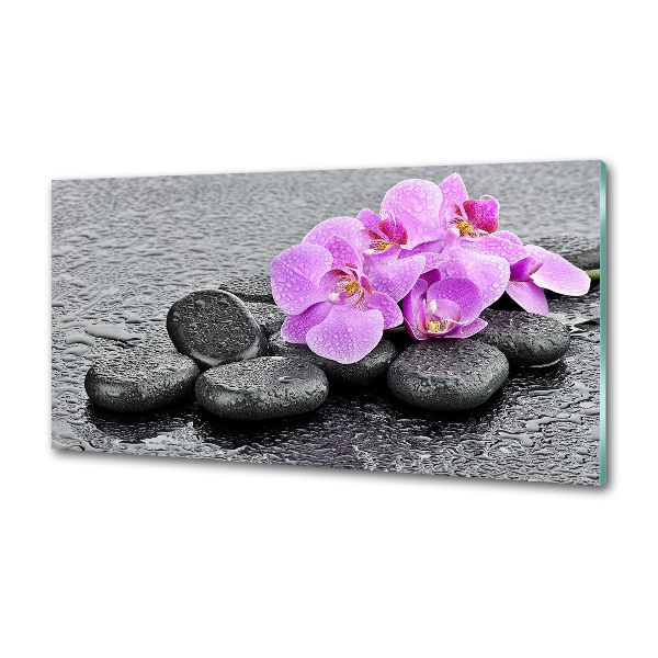 Panneau crédence cuisine Orchidées Pierres