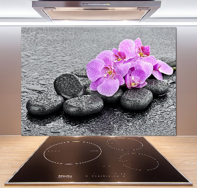 Panneau crédence cuisine Orchidées Pierres