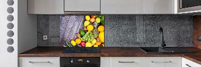 Crédence en verre avec motif Fruits sur bois