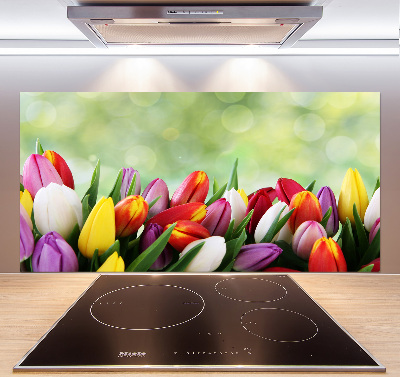 Verre pour crédence Tulipes colorées