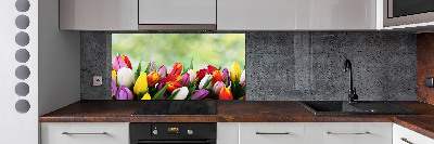 Verre pour crédence Tulipes colorées