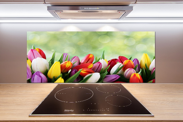 Verre pour crédence Tulipes colorées