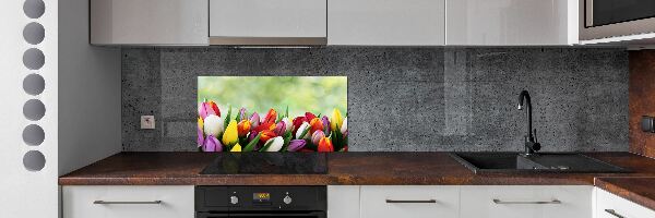 Verre pour crédence Tulipes colorées