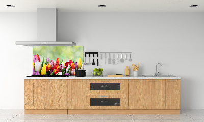 Verre pour crédence Tulipes colorées