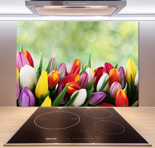 Verre pour crédence Tulipes colorées