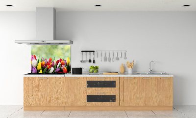Verre pour crédence Tulipes colorées