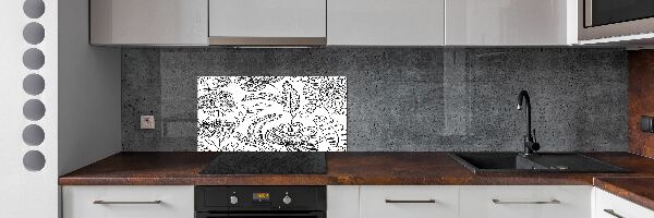 Crédence de cuisine Design floral