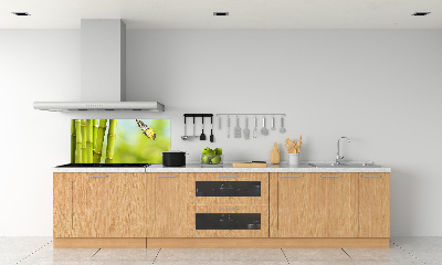 Crédence cuisine en verre trempé Bambou et papillon