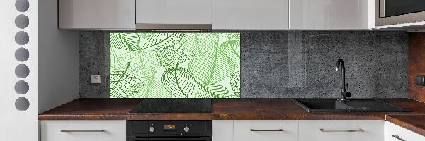 Crédence en verre avec motif Feuilles à motifs
