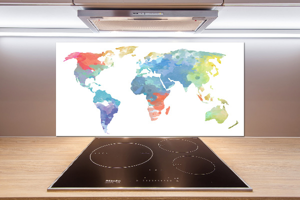 Crédence en verre cuisine Carte du monde