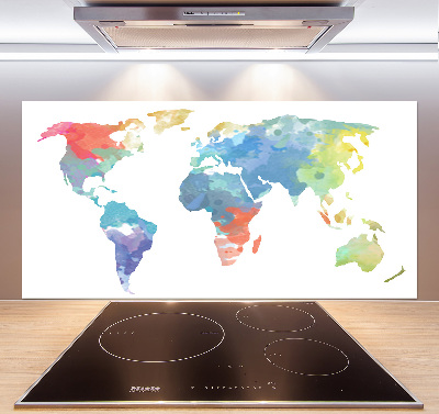 Crédence en verre cuisine Carte du monde