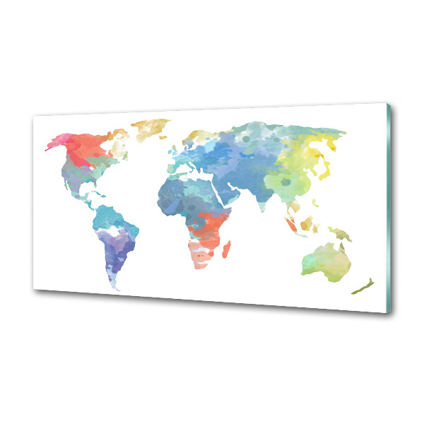 Crédence en verre cuisine Carte du monde