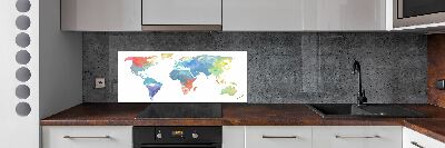 Crédence en verre cuisine Carte du monde