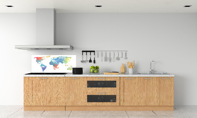 Crédence en verre cuisine Carte du monde