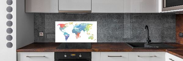 Crédence en verre cuisine Carte du monde