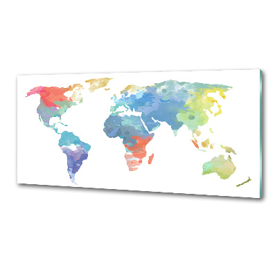 Crédence en verre cuisine Carte du monde