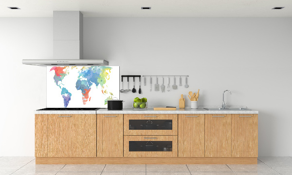 Crédence en verre cuisine Carte du monde
