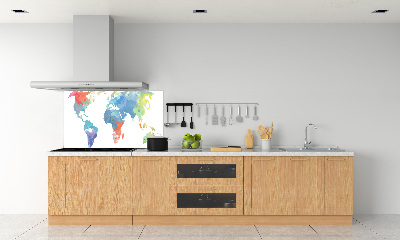 Crédence en verre cuisine Carte du monde