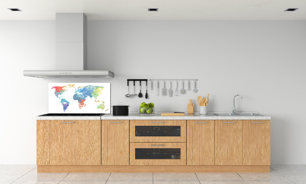 Crédence en verre cuisine Carte du monde