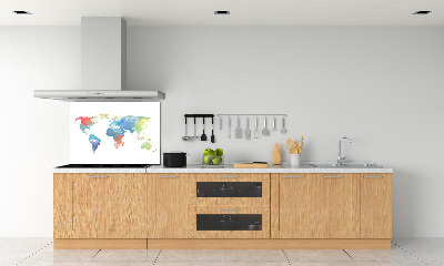 Crédence en verre cuisine Carte du monde