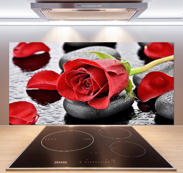 Panneau crédence cuisine Rose rouge