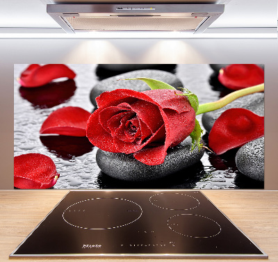 Panneau crédence cuisine Rose rouge