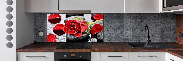 Panneau crédence cuisine Rose rouge