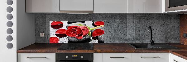 Panneau crédence cuisine Rose rouge