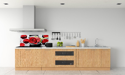 Panneau crédence cuisine Rose rouge