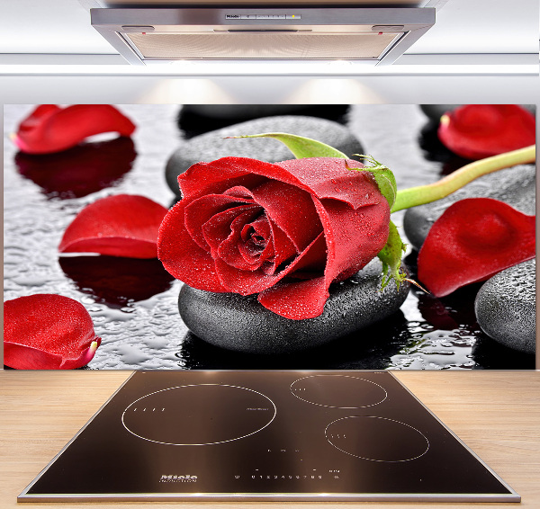 Panneau crédence cuisine Rose rouge