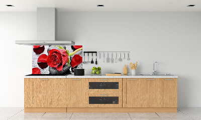 Panneau crédence cuisine Rose rouge
