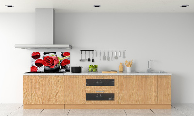 Panneau crédence cuisine Rose rouge