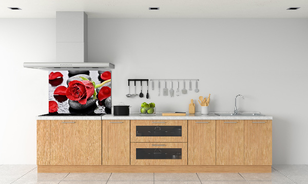 Panneau crédence cuisine Rose rouge