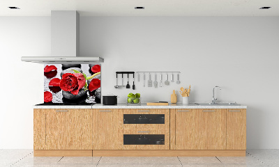 Panneau crédence cuisine Rose rouge