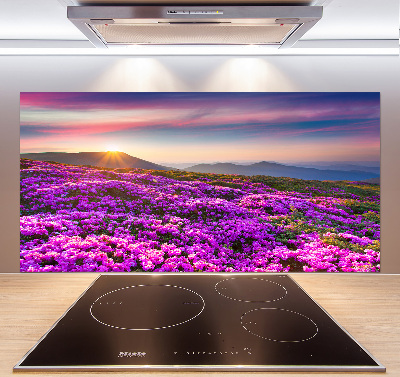 Panneau pour cuisine Fleurs en montagne