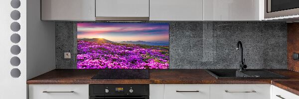 Panneau pour cuisine Fleurs en montagne