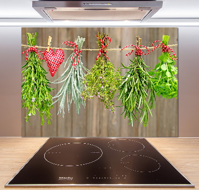 Crédence en verre avec motif Herbes sur une ficelle