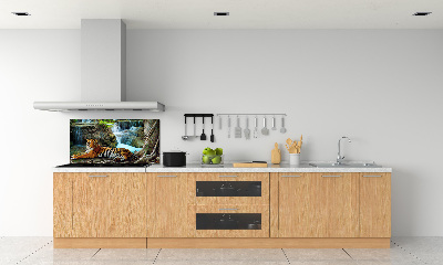 Panneau crédence cuisine Tigre dans une cascade