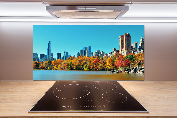 Crédence cuisine en verre trempé New York City en automne