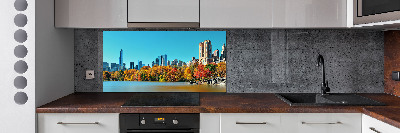 Crédence cuisine en verre trempé New York City en automne