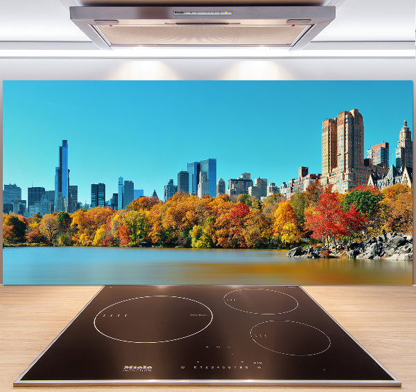 Crédence cuisine en verre trempé New York City en automne