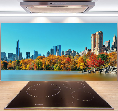 Crédence cuisine en verre trempé New York City en automne