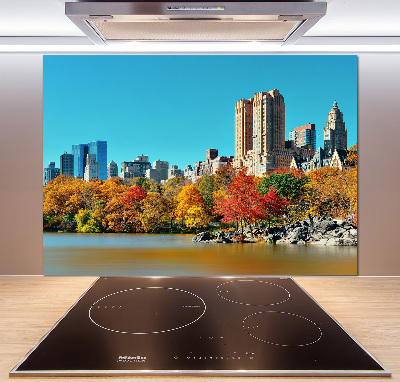 Crédence cuisine en verre trempé New York City en automne