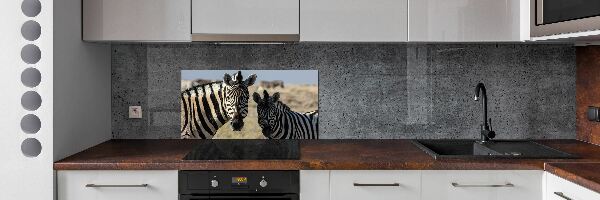 Crédence cuisine en verre Deux zèbres
