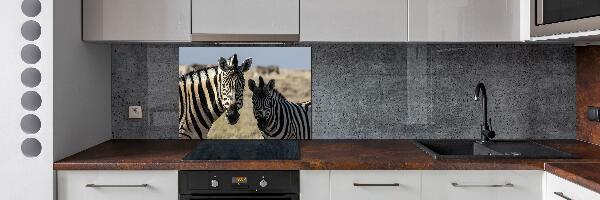 Crédence cuisine en verre Deux zèbres