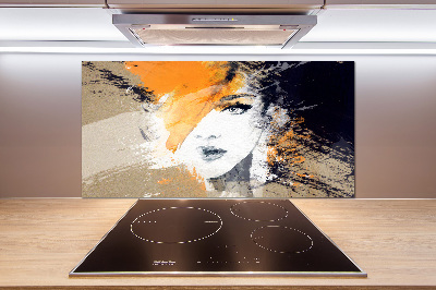 Verre pour crédence Portrait de femme