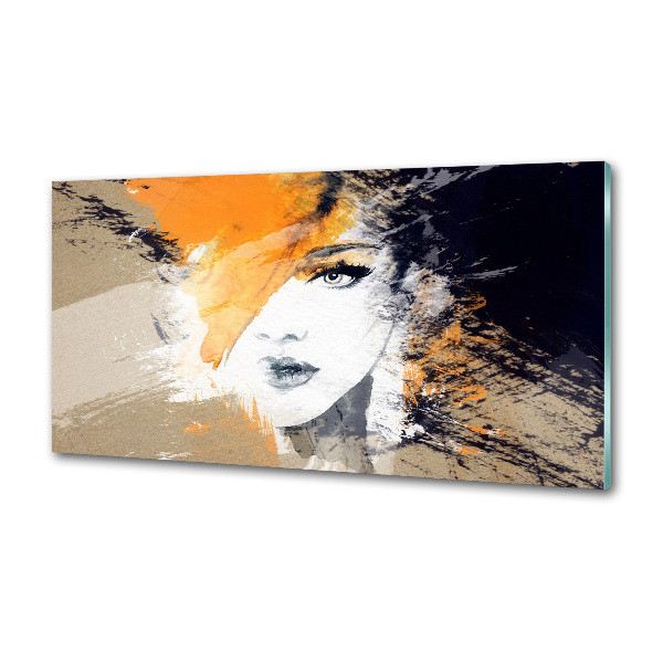 Verre pour crédence Portrait de femme