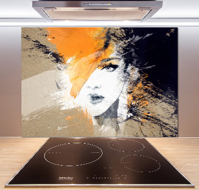 Verre pour crédence Portrait de femme