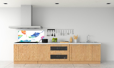 Crédence en verre cuisine Plumes colorées